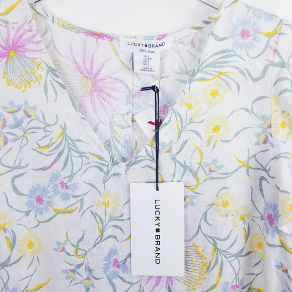 Lucky Brand Floral Linen Dress NWT size Small - Picture 4 of 7
